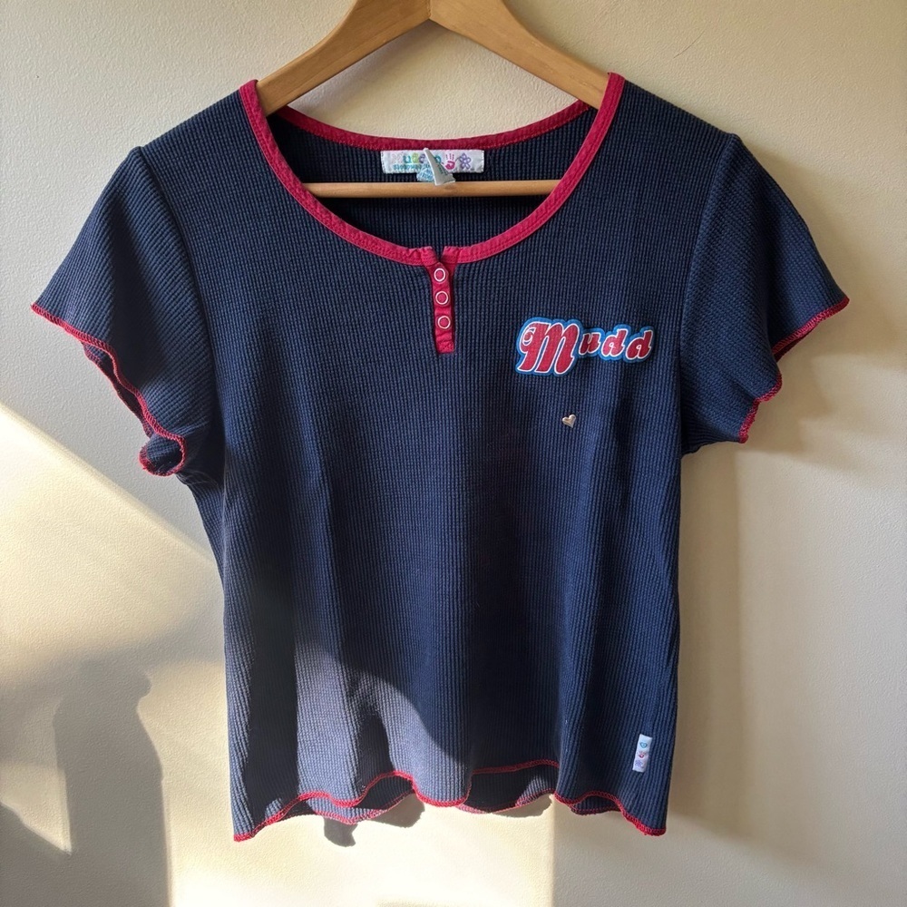Mudd Navy Blue Y2K Tee